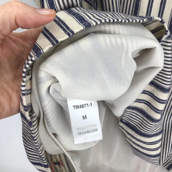 Altar’d State Ditsy embroidered Floral Pinstripe Sleeveless Mini Dress Size Med - Picture 9 of 9